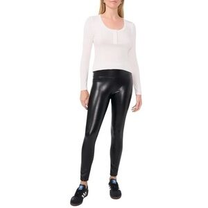 1. State Faux Leather Leggings Size Small Black Shiny Stretch Pants